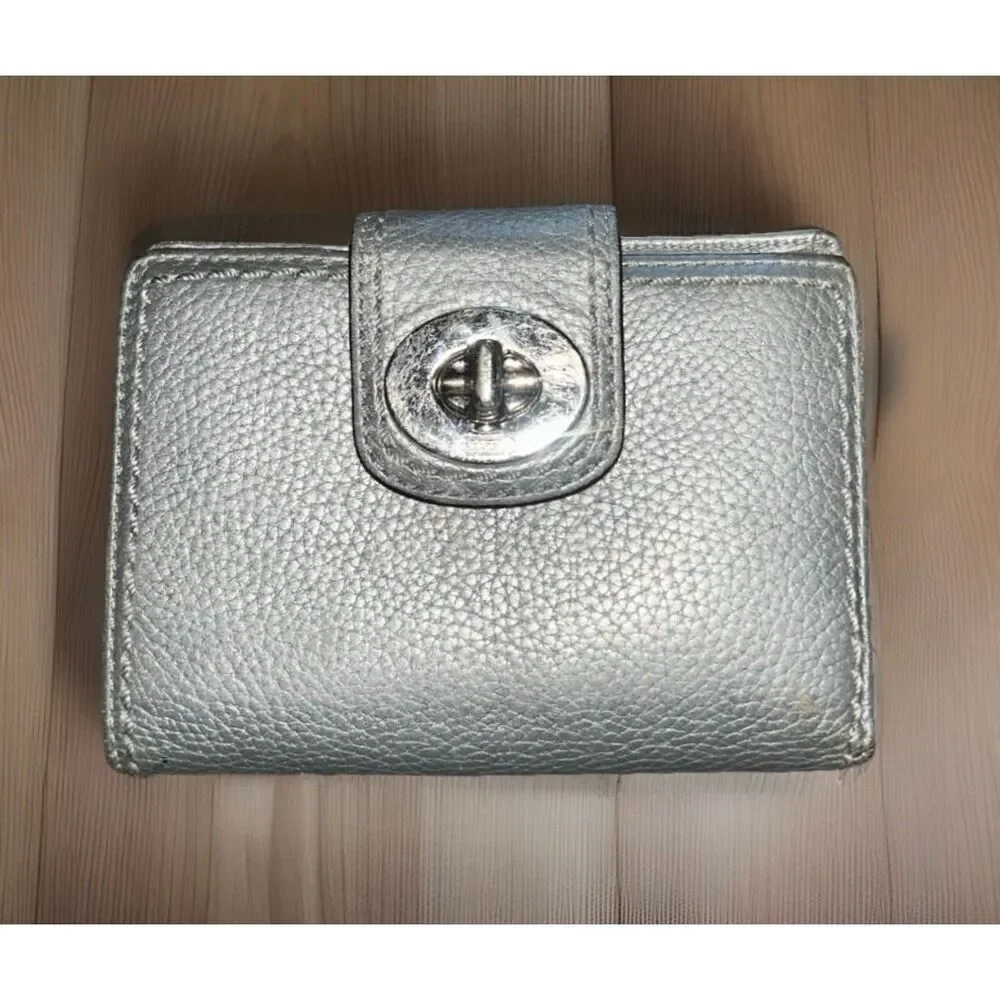 Coach Metallic Pebbled Leather Crossbody Purse & Wallet Set J1168-F16533